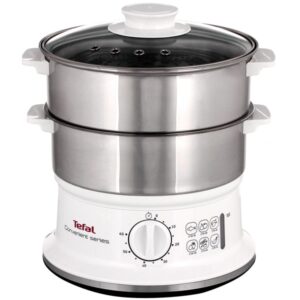 Aparat de gatit cu aburi Tefal VC145130, 900W, 6 L, timer de 60 de minute cu oprire automata, compatibil cu masina de spalat vase, nivel de apa vizibil, accesoriu pentru orez,...