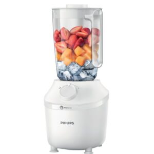 Blender Philips Seria 3000 HR2041/00, 450 W, 1l, 1 viteza + buton Pulse, sistem ProBlend, 1 viteza + buton Pulse, recipient plastic, picioare antivibratie, alb