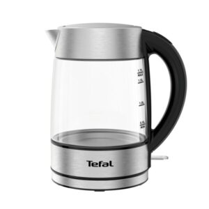 Fierbator Tefal Glass KI772D38, capacitate 1.7L, putere 2200 W, indicator luminos, argintiu&negru