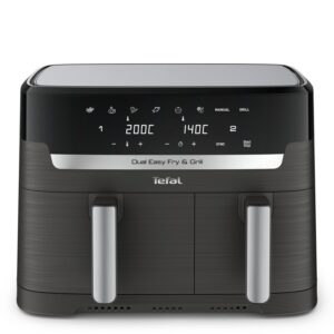 Friteuza cu aer cald Tefal Dual Easy Fry & Grill EY905B10, 2700 W, capacitate 8.3 L, 8 programe automate, vase detasabile antiaderente, Tehnologia ExtraCrisp, temperatura...