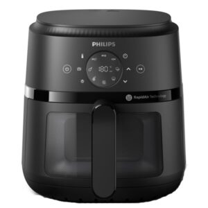 Friteuza fara ulei Philips NA220/00 Seria 2000, 4.2 l, 13 metode de gatit, Fereastra de gatit, Ecran tactil, Tehnologie RapidAir, Controlul timpului pana la 60 min, negru