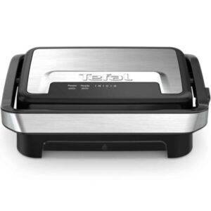 Gratar electric multifunctional Tefal Inicio Compact Grill GC270D10, 1000W, suprafata antiaderenta de gatit 23x14.5 cm, depozitare verticala, depozitare cablu, tavita suc...