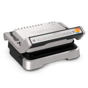 Gratar electric Tefal OptiGrill 2 in 1 GC773D30, 2100W, 9 programe de gatire automate, indicator gatire, placi detasabile cu invelis antiaderent, argintiu