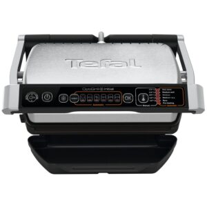 Gratar electric Tefal OptiGrill+ GC706D34, 2000 W, 6 programe automate, indcator pentru nivelul de gatire, functie dezghetare, placi detasabile, inox/negru