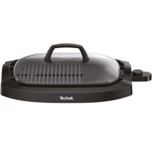 Gratar electric Tefal Plancha CB6A0830, 2000 W, 2 zone de gatit, suprafata antiaderenta, capac, Negru
