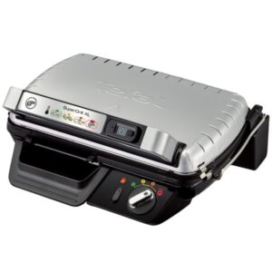 Gratar electric Tefal Supergrill XL GC461B34, 2400 W, termostat cu 4 pozitii, cronometru detasabil, pozitie gratar sau grill, deschidere la 180°, indicator led, Gri