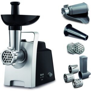 Masina de tocat carne Tefal HV1 NE109838, 1400W, 1.7 kg/ min, accesorii incluse, functie reverse, inox